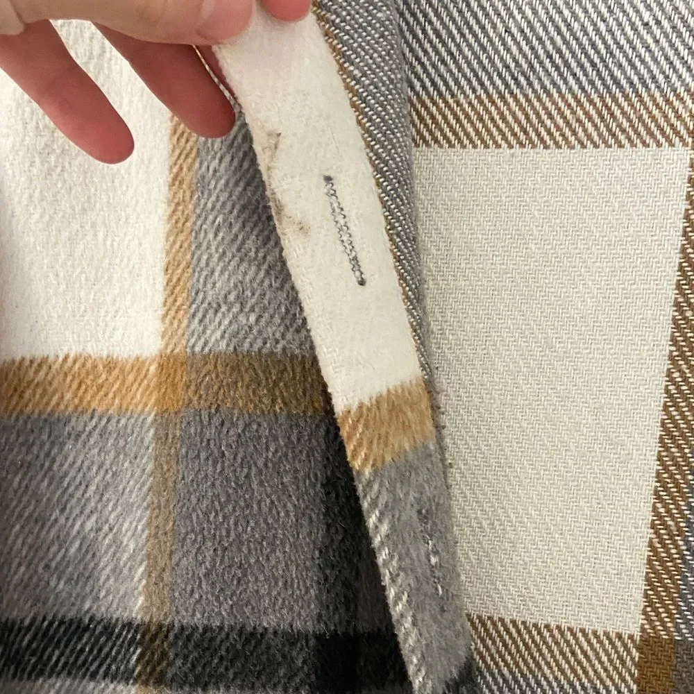 Plaid Button-Up Long Shacket - Picture 5 of 9